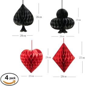 img 2 attached to 🎲 MOWO Honeycomb Ball Casino Party Decoration - Black and Red (4 Pack)