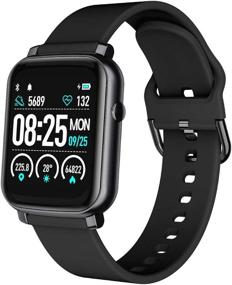 img 4 attached to 🕒 COA Korea Lane Smart Watch with Fitness Tracker for iOS, Android - IP68 Waterproof, Heart Rate Monitor, Sleep Tracking, Music Control - Men Women (Black)