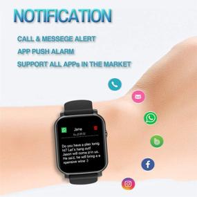 img 1 attached to 🕒 COA Korea Lane Smart Watch with Fitness Tracker for iOS, Android - IP68 Waterproof, Heart Rate Monitor, Sleep Tracking, Music Control - Men Women (Black)