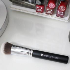 img 2 attached to Mineral Powder Foundation Makeup Brush: Round Top Kabuki Brush for Precise Loose and Compact Mineral Application – Soft, Dense Synthetic Bristles for Setting, Finishing, and Buffing Liquid & Cream Products – Cruelty-Free