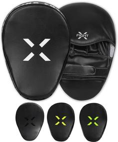 img 4 attached to 🥊 FightX Leather Curved Punching Mitts for Boxing – Men & Women MMA Training Equipment, Muay Thai Sparring Mitts, MMA Hitting Pads – Available in Multiple Colors