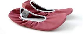 img 2 attached to 🩰 Dancing & Ballet Flats: Natural Leather Gymnastics Exercise Shoes for Women and Girls - Botas