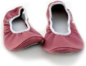 img 1 attached to 🩰 Dancing & Ballet Flats: Natural Leather Gymnastics Exercise Shoes for Women and Girls - Botas