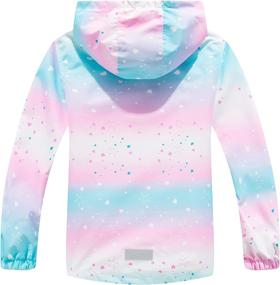 img 3 attached to 🧥 M2C Girls Hooded Windproof Jacket with Floral Fleece Lining, Ideal for Outdoor Activities