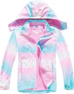 🧥 m2c girls hooded windproof jacket with floral fleece lining, ideal for outdoor activities logo