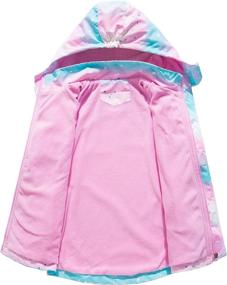 img 2 attached to 🧥 M2C Girls Hooded Windproof Jacket with Floral Fleece Lining, Ideal for Outdoor Activities