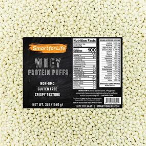 img 4 attached to 🥤 Smart for Life Whey Protein Puffs: High Protein Zero Sugar Isolate Snacks - 3LB Bulk Box - Non-GMO, Gluten-Free - 53 Servings