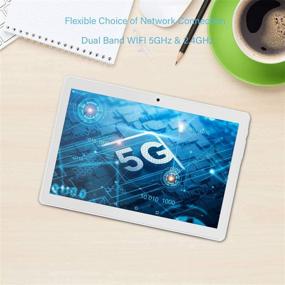 img 2 attached to 📱 Планшет на Android 10 дюймов, планшет с Wi-Fi и 5G, 16 ГБ памяти, сертификация GMS, Android 8.1 Go, двойная камера, Bluetooth, GPS, OTG - серебряный