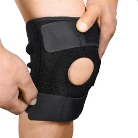 img 4 attached to 🦵 3-Point Compression Knee Brace for Effective Pain Relief, Injury Recovery, and Arthritis Support - Non-Slip, Adjustable, and Open Patella Design