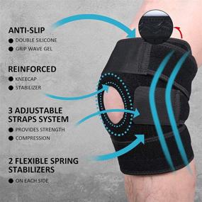 img 2 attached to 🦵 3-Point Compression Knee Brace for Effective Pain Relief, Injury Recovery, and Arthritis Support - Non-Slip, Adjustable, and Open Patella Design