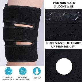 img 1 attached to 🦵 3-Point Compression Knee Brace for Effective Pain Relief, Injury Recovery, and Arthritis Support - Non-Slip, Adjustable, and Open Patella Design