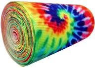 🌈 vibrant 3" tie dye swirl pattern ribbon - white grosgrain - 5 yards logo