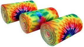 img 1 attached to 🌈 Vibrant 3" Tie Dye Swirl Pattern Ribbon - White Grosgrain - 5 Yards