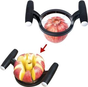 img 3 attached to 🍎 Large 3.9 Inch Apple Slicer, Professional Apple Cutter 8 Slices, Sharp Apple Corer and Slicer with Stainless Steel Blades (Black) - Apple Slicer and Corer Tool