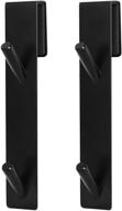 🚪 kernorv (7 inch) upgrade extended shower door double hooks: stylish over door hook hanger for towel racks in frameless glass shower doors - 2 pack, black logo