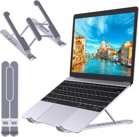 img 4 attached to STOON Laptop Stand - Portable, Adjustable Cooling Notebook Riser for MacBook Air, Pro, Lenovo, Dell, and More 10-15.6” Laptops