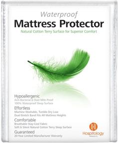 img 4 attached to 🛏️ Organic Cotton Waterproof King Mattress Protector - Hypoallergenic - Fitted Cover - Machine Washable - 78&#34; x 80&#34;L by Hospitology Products