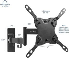 img 3 attached to VIVO Full-Motion TV Wall Mount for 13-42 inch Flat Plasma Screens - VESA Bracket Stand with Tilt and Swivel - Black (MOUNT-VW06)