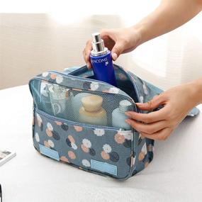 img 1 attached to 💼 Sechunk Navy Waterproof Travel Toiletry Bag: Hanging, Multi-function Cosmetic and Makeup Bag for Women