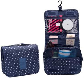 img 3 attached to 💼 Sechunk Navy Waterproof Travel Toiletry Bag: Hanging, Multi-function Cosmetic and Makeup Bag for Women