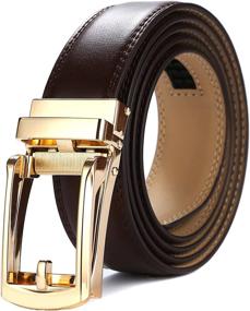 img 4 attached to 👔 Top-notch Men's Leather Ratchet Buckle Belts by Tonywell - Optimal Accessories