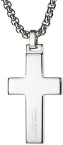 img 1 attached to 🔱 Exquisite GESTALT Tungsten Cross Necklace featuring a 4mm Surgical Stainless Steel Box Chain.