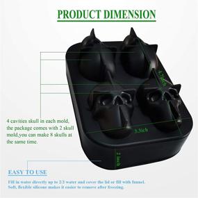 img 1 attached to Spooky Skull Ice Cube Maker: Premium 3D Silicone Tray for Christmas, Halloween, Whiskey, Cocktails & More