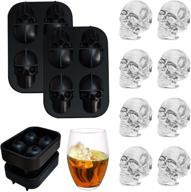 spooky skull ice cube maker: premium 3d silicone tray for christmas, halloween, whiskey, cocktails & more logo