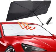 🌞 henforto foldable car sunshade umbrella - windshield sun shade cover for uv protection, heat block, and easy use (57 x 31 in) logo