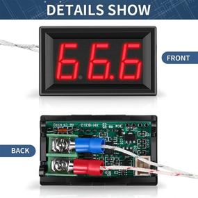 img 3 attached to 2-Pack: Digital Temperature Meter (-30-800°C) with 0.5m K-Type Thermocouple Sensor, Reverse Polarity Protection, Red LED Display, Black Case