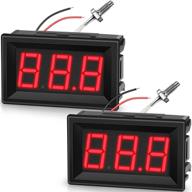 2-pack: digital temperature meter (-30-800°c) with 0.5m k-type thermocouple sensor, reverse polarity protection, red led display, black case logo