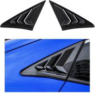 thenice racing style abs rear side window louvers air vent scoop shades cover blinds for honda civic hatchback type r 2021 2020 2019 2018 2017 2016 - carbon fiber logo