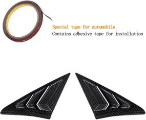 img 2 attached to THENICE Racing Style ABS Rear Side Window Louvers Air Vent Scoop Shades Cover Blinds for Honda Civic Hatchback Type R 2021 2020 2019 2018 2017 2016 - Carbon Fiber