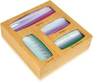 🗂️ organize your ziplock bags with our bamboo storage organizer for drawer or wall mount – compatible with ziploc, solimo, glad, hefty bags: gallon, quart, sandwich, and snack sizes! логотип