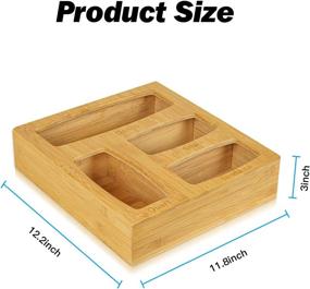 img 1 attached to 🗂️ Organize Your Ziplock Bags with our Bamboo Storage Organizer for Drawer or Wall Mount – Compatible with Ziploc, Solimo, Glad, Hefty Bags: Gallon, Quart, Sandwich, and Snack Sizes!