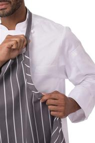 img 2 attached to 👨 Functional and Stylish: Chef Works Men's A100-BCS English Chef Apron in Black Chalk Stripe