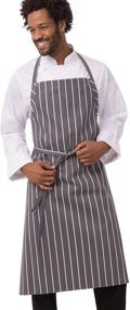 img 4 attached to 👨 Functional and Stylish: Chef Works Men's A100-BCS English Chef Apron in Black Chalk Stripe