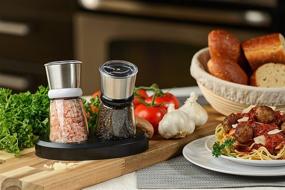 img 2 attached to Premium Stainless Steel Salt and Pepper Grinder Set – Adjustable Coarseness, Tilted Base Design - Perfect Christmas and Mother’s Day Gift Idea!