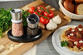 img 1 attached to Premium Stainless Steel Salt and Pepper Grinder Set – Adjustable Coarseness, Tilted Base Design - Perfect Christmas and Mother’s Day Gift Idea!