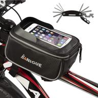 🚲 nigue bicycle bag - front frame bike phone holder & waterproof top tube cycling phone mount pack phone case for 6.5'' iphone xs max x with touch screen - perfect bike accessories logo