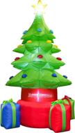 kyerivs 7 ft christmas inflatable christmas tree - stunning indoor/outdoor decor with built-in leds for yard, lawn, patio, garden, and xmas parties! logo