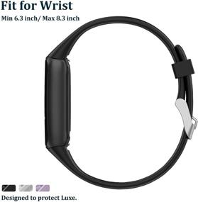 img 3 attached to Фитнес-браслет Fitbit Luxe с бандажным чехлом - прозрачный мягкий силиконовый спортивный ремешок для мужчин, женщин и девочек (черный)