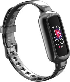 img 4 attached to Фитнес-браслет Fitbit Luxe с бандажным чехлом - прозрачный мягкий силиконовый спортивный ремешок для мужчин, женщин и девочек (черный)