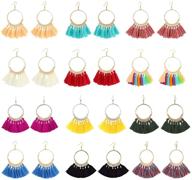 intricate and vibrant: lantai colorful bohemian hoop tassel earrings for women logo