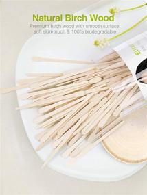 img 1 attached to 🔥 400-Pack of Elitehood Small Eyebrow Waxing Sticks with Convenient Storage Containers - Wooden Waxing Applicator Spatulas for Effective Hair Removal on Eyebrows & Face