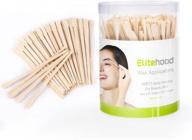 🔥 400-pack of elitehood small eyebrow waxing sticks with convenient storage containers - wooden waxing applicator spatulas for effective hair removal on eyebrows & face logo