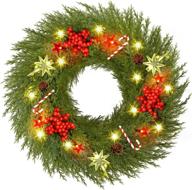 pre-lit christmas wreath for front by yoleshy logo