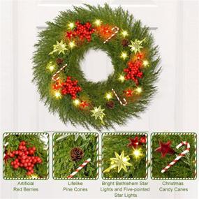 img 1 attached to Pre-lit Christmas Wreath for Front by YoleShy