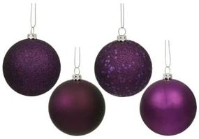 img 4 attached to Purple 4 Finish Shatterproof Christmas Ornaments