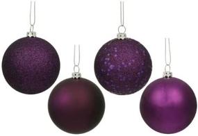 img 3 attached to Purple 4 Finish Shatterproof Christmas Ornaments